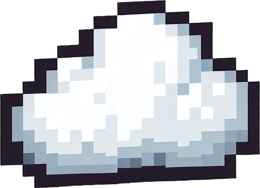 pixelart. A beautiful small puffy white cloud..
Single Game Texture. In-Game asset. 2d. Blank background. High contrast. No shadows.