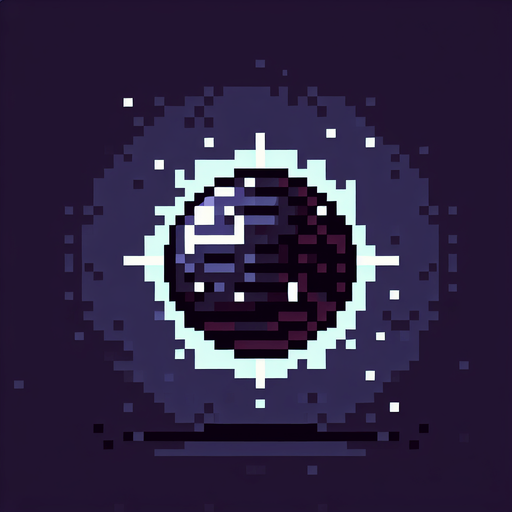 dark electric ball, 8bit, cartoon..
Single Game Texture. In-Game asset. 2d. Blank background. High contrast. No shadows.