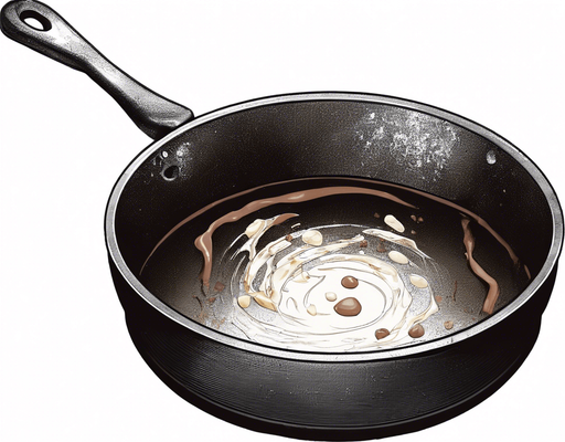 add melted choclate in the frying pan