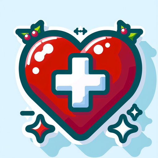 Single cartoon extra life heart. No drop shadows. Christmas designed Single Game Texture. In-Game asset. 2d. Blank background. High contrast. No shadows.