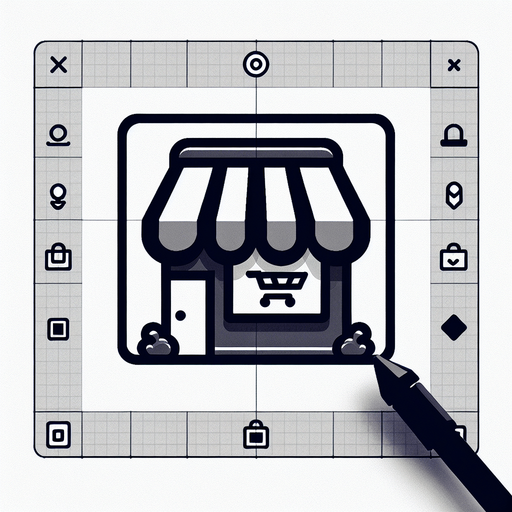 shop icon.
Single Game Texture. In-Game asset. 2d. Blank background. High contrast. No shadows.