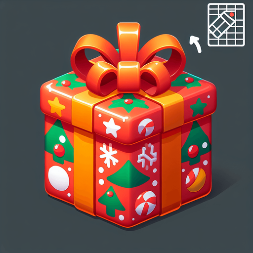 a christmas gift. plastic style. Single Game Texture. In-Game asset. 2d. Blank background. High contrast. No shadows.