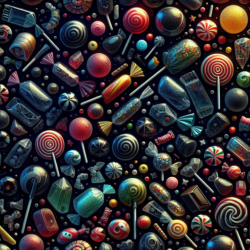 semitransparent dark seamless texture with candies