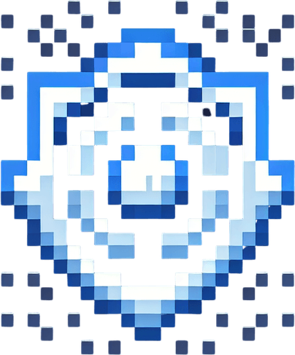 a pixelated shield powerup pointed at 0 degrees from the game space shooter.
Single Game Texture. In-Game asset. 1d. Blank background. High contrast. No shadows.