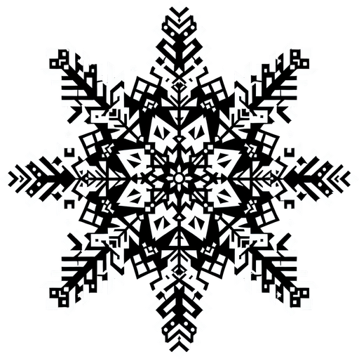 A snowflake Single Game Texture. In-Game asset. 2d. Blank background. High contrast. No shadows.