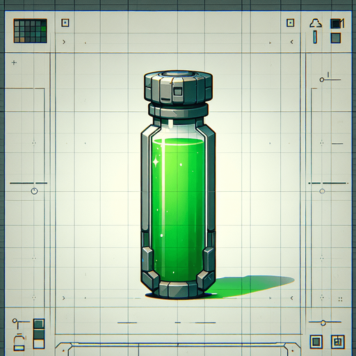 green chemical vial futuristic tech Single Game Texture. In-Game asset. 2d. Blank background. High contrast. No shadows. Single Game Texture. In-Game asset. 2d. Blank background. High contrast. No shadows Single Game Texture. In-Game asset. 2d. Blank background. High contrast. No shadows.