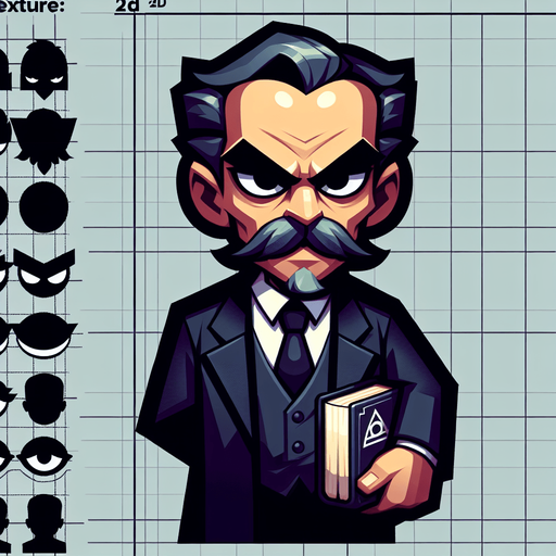 Evil Teacher.
Single Game Texture. In-Game asset. 2d. Blank background. High contrast. No shadows.