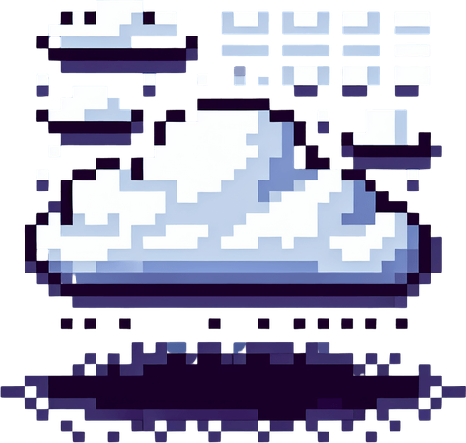 pixel art cloud.
Single Game Texture. In-Game asset. 2d. Blank background. High contrast. No shadows.