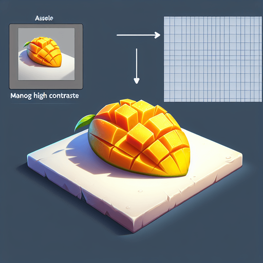 A delicious slice of mango.
Single Game Texture. In-Game asset. 2d. Blank background. High contrast. No shadows.