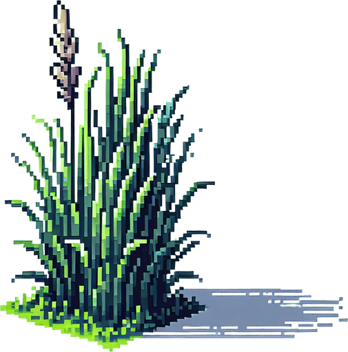 pixel art of a tall grass plant, side view.
game asset, 2d, white background, shadowless.