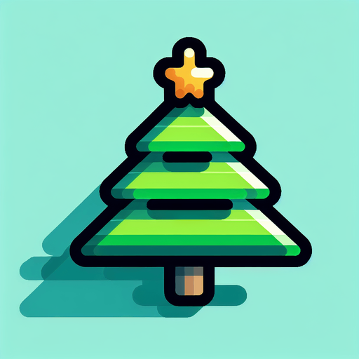 a christmas tree. plastic style. Single Game Texture. In-Game asset. 2d. Blank background. High contrast. No shadows.