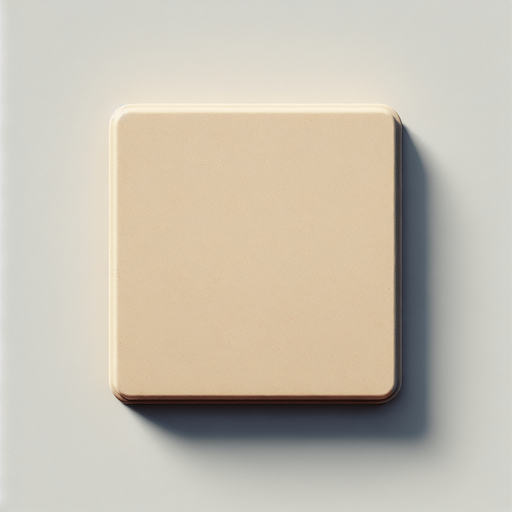 a photo realistic top view of empty flat beige plastic square. Single Game Texture. In-Game asset. 2d. No background. High contrast. No shadows.