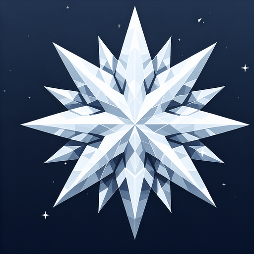 une étoile en cristal blanc.
Single Game Texture. In-Game asset. 2d. Blank background. High contrast. No shadows.