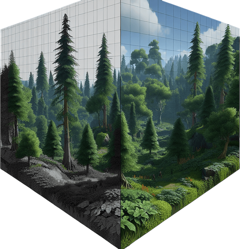 forest backround.
Single Game Texture. In-Game asset. 2d. Blank background. High contrast. No shadows.