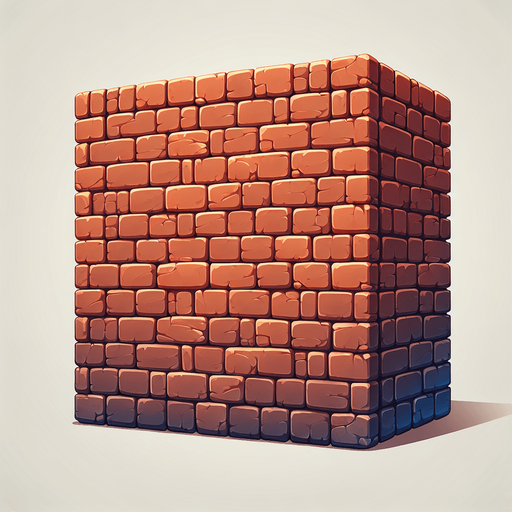 brick wall.
Single Game Texture. In-Game asset. 2d. Blank background. High contrast. No shadows.