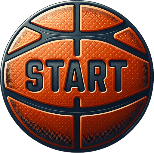 A basketball start button.