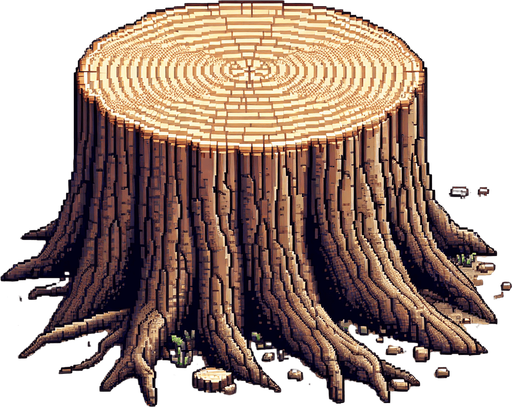 pixel art of a tree stump.