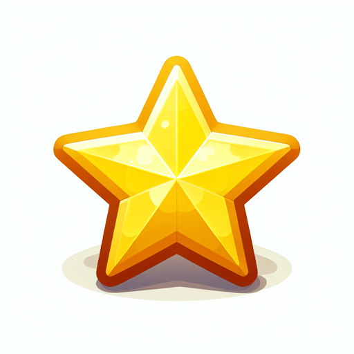 A small light yellow star..
Single Game Texture. In-Game asset. 2d. Blank background. High contrast. No shadows.