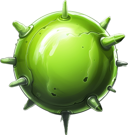 Single enemy slime bullet, seen from above facing upwards. 
Single Game Texture. In-Game asset. 2d. Pixelart. White background. Blank background. Low detail. High contrast.