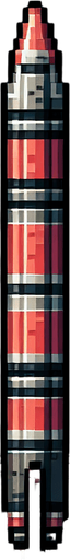 a straight magic missile. top down view. pixelart. bolt only, crossbow not included. vertical display, from bottom to top. Single Game Texture. In-Game asset. 2d. Blank background. High contrast. No shadows.