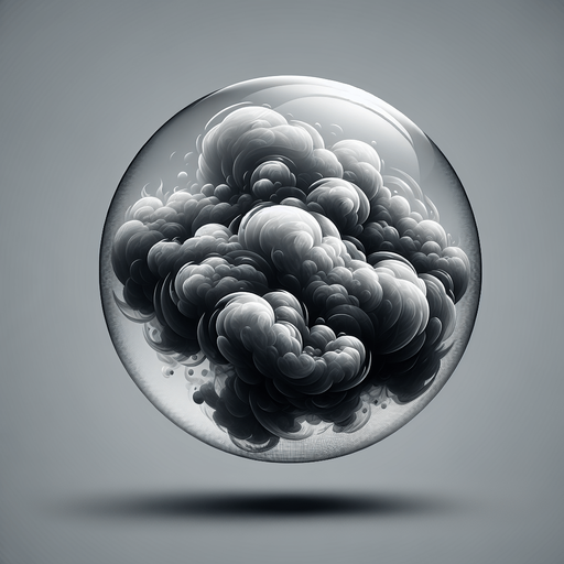 Smoke cloud translucent bubble Single Game Texture. In-Game asset. 2d. Blank background. High contrast. No shadows.