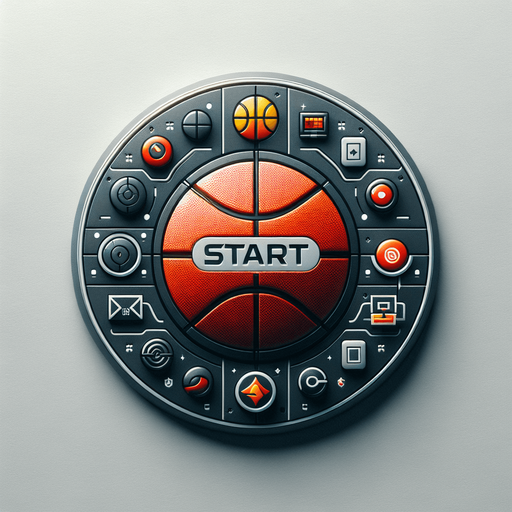 A basketball start button.