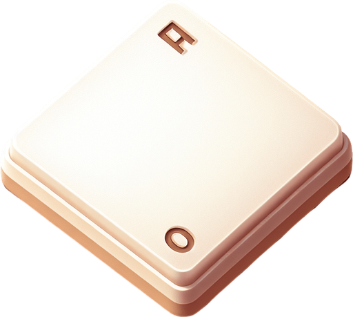 A smooth, clean, blank and empty scrabble tile for a game..
Single Game Texture. In-Game asset. 2d. Blank background. High contrast. No shadows.