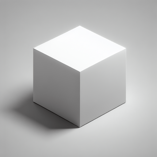 Simple white cube, seen edge on.
Single Game Texture. In-Game asset. Blank background. High contrast. No shadows.