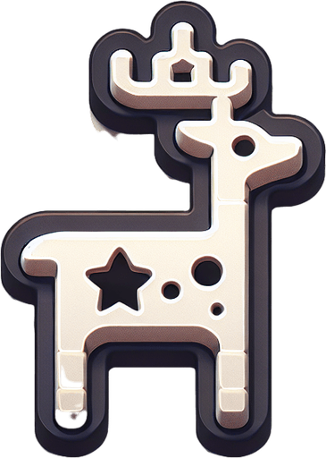 a christmas reindeer. plastic style. Single Game Texture. In-Game asset. 2d. Blank background. High contrast. No shadows.