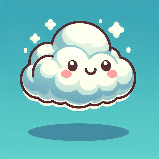 cartoon white cloud..
Single Game Texture. In-Game asset. 2d. Blank background. High contrast. No shadows.