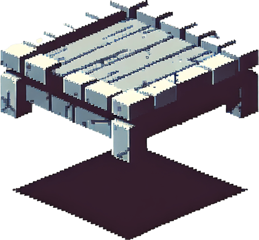 A minimalist simple pixel art platform for jumping on.
Single Game Texture. In-Game asset. 2d. Blank background. High contrast. No shadows.