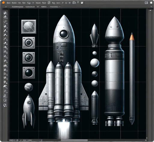 Looks exactly like a realistic rocket.
Single Game Texture. In-Game asset. 2d. Blank background. High contrast. No shadows.