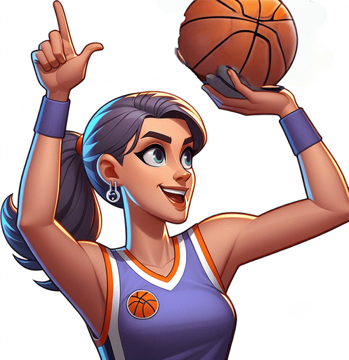 remove the gray basketball from the characters hand