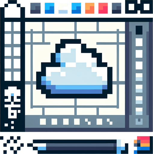 pixel art cloud.
Single Game Texture. In-Game asset. 2d. Blank background. High contrast. No shadows.