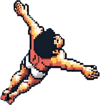 swimmer struggling to stay afloat, as if he's drowning. bird-eye view perspective. 8-bit pixelated.
Single Game Texture. In-Game asset. 2d. Blank background. High contrast. No shadows.