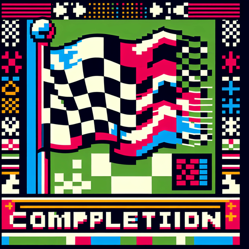 Finish flag.
Retro gaming style