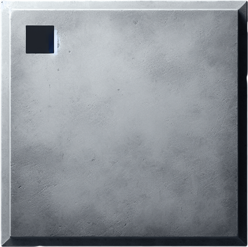 the surface is gray, concrete with a black square in the center.
Single Game Texture. In-Game asset. 2d. Blank background. High contrast. No shadows.