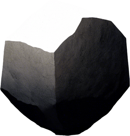 a rock without any shadow and four time smaller than the original.