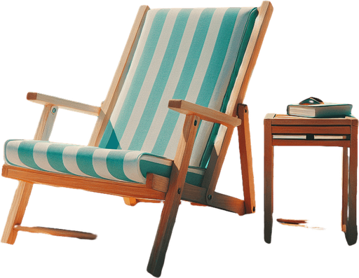 Une chaise longue de plage.
Image