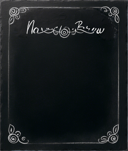 Text "NOVICE BREW" handwritten in white chalk