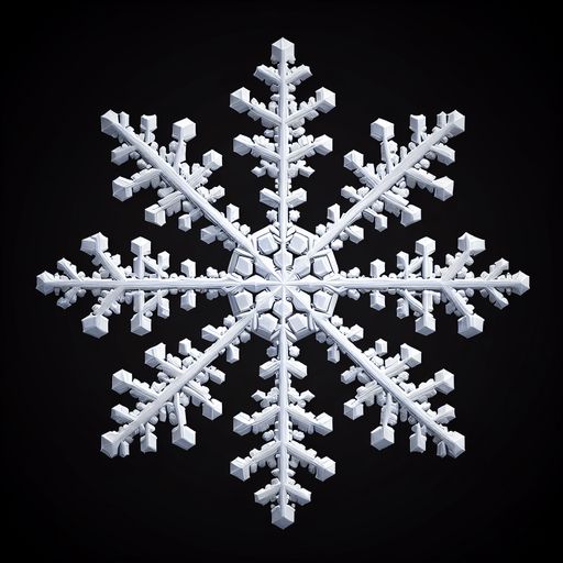 a single white snowflake Single Game Texture. In-Game asset. 2d. Blank background. High contrast. No shadows.