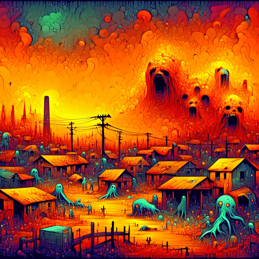 Orange coved sky for the zombie infested town.
Single Game Texture. In-Game asset. 2d. Blank background. High contrast. No shadows.