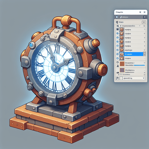 a clock.
Single Game Texture. In-Game asset. 2d. Blank background. High contrast. No shadows.