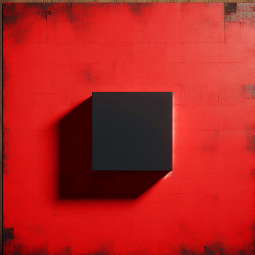 the surface is red, concrete with a black square in the center..
Single Game Texture. In-Game asset. 2d. Blank background. High contrast. No shadows.