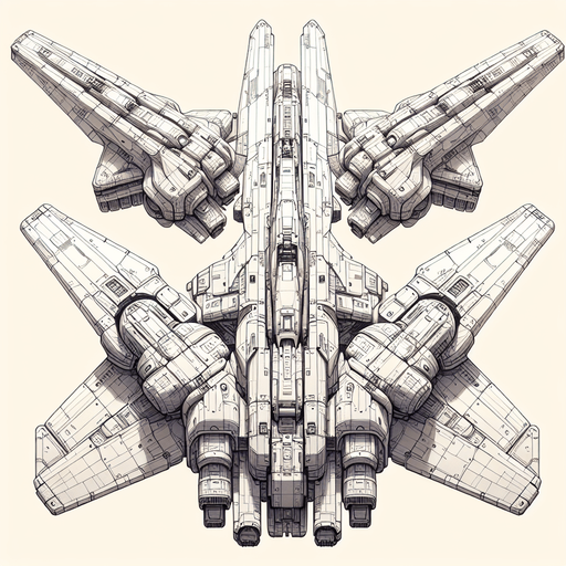 spaceship facing upwards.
Single Game Texture. In-Game asset. 2d. Blank background. High contrast. No shadows.