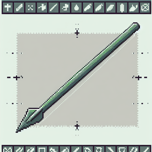 a straight crossbow bolt made of jade. top down view. pixelart. bolt only, crossbow not included. vertical display, from bottom to top. Single Game Texture. In-Game asset. 2d. Blank background. High contrast. No shadows.