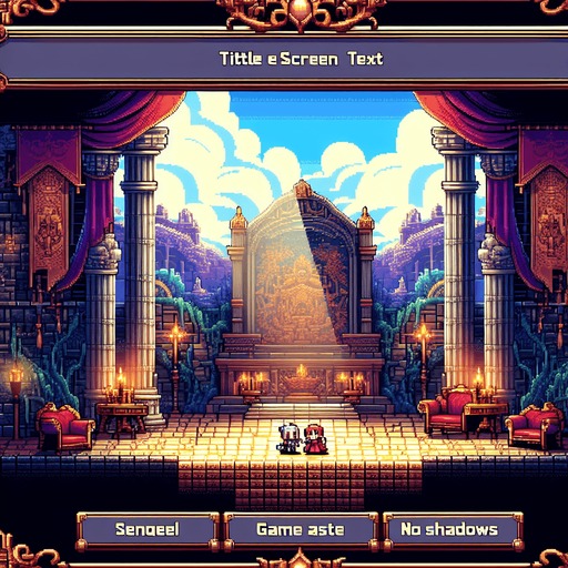 "A Hero's Tale" title screen text I want the art style to reflect a classic 16-bit retro pixel art aesthetic, reminiscent of early 1990s RPGs with vibrant colors. The environment should have a rich, fantasy-themed design with intricate backgrounds and a nostalgic, old-school feel..
Single Game Texture. In-Game asset. 2d. Blank background. High contrast. No shadows.