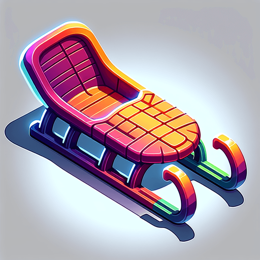 a sled plastic style. Single Game Texture. In-Game asset. 2d. Blank background. High contrast. No shadows.