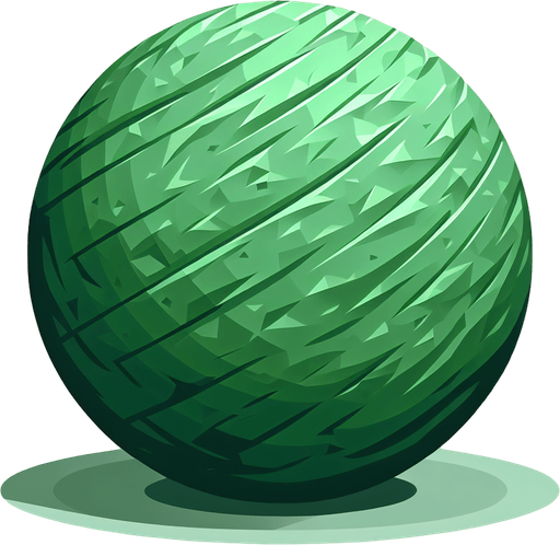 Green
 round ball.
Single Game Texture. In-Game asset. 2d. Blank background. High contrast. No shadows.