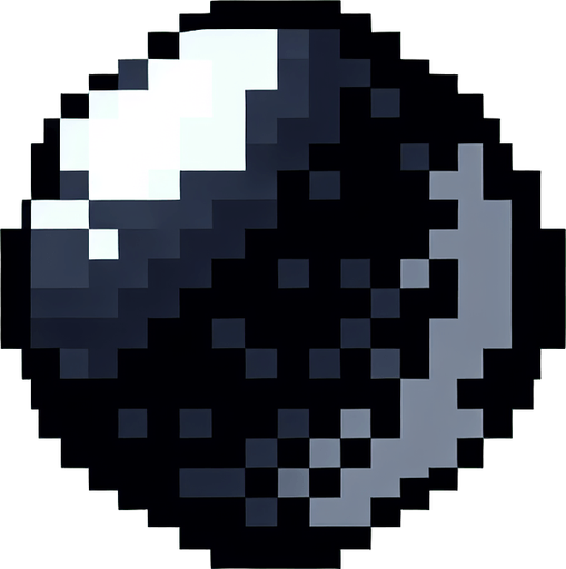 round black circle. pixelated. 8 bit..
Single Game Texture. In-Game asset. 2d. Blank background. High contrast. No shadows.